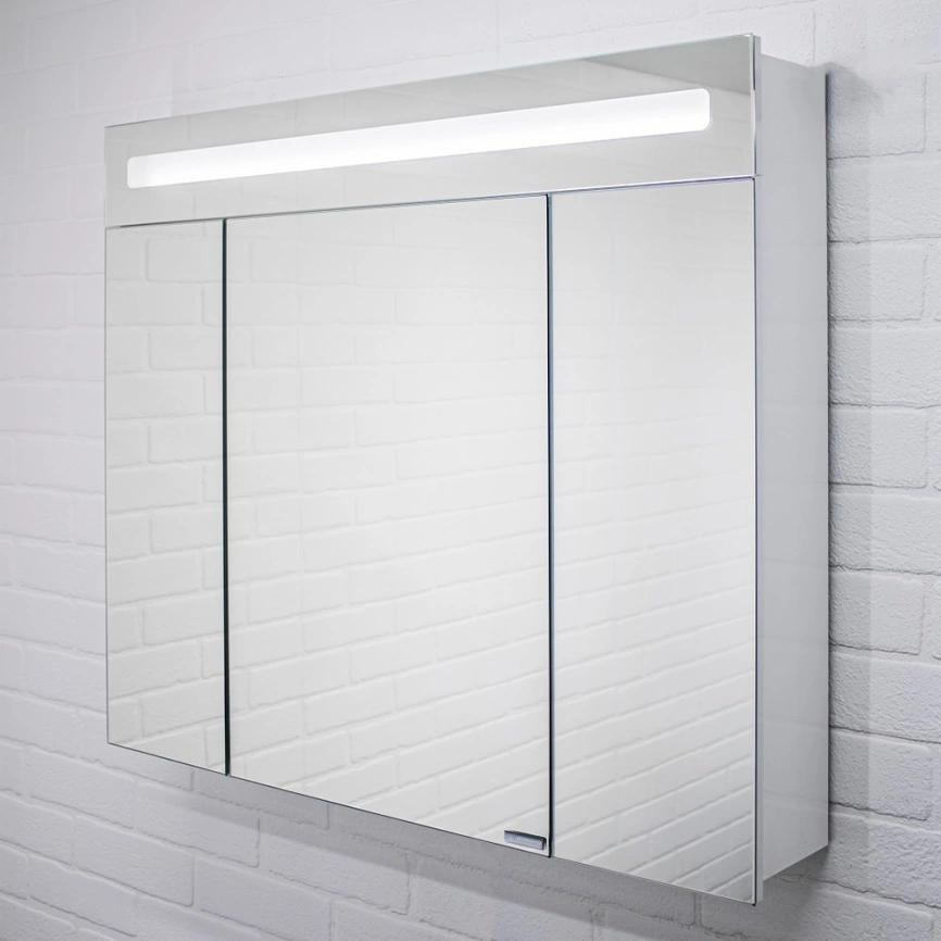 Зеркало-шкаф навесное с подсветкой Домино Аврора 80 - фото 3