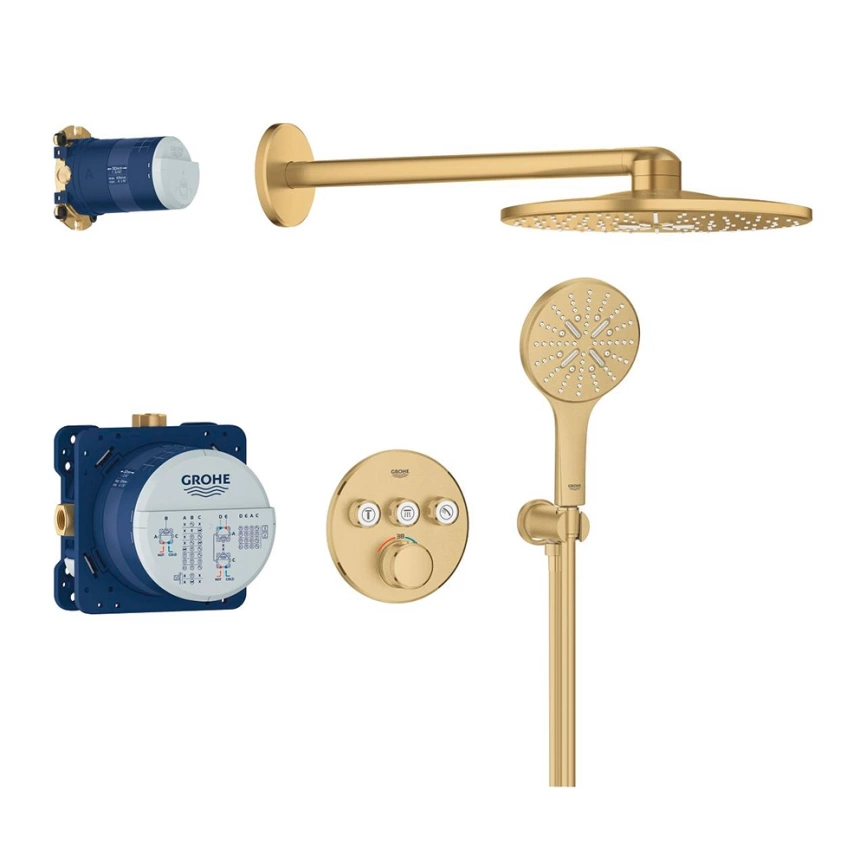 Душевой комплект Grohe Grohtherm SmartControl 34863GN0 золото с термостатом - фото 1