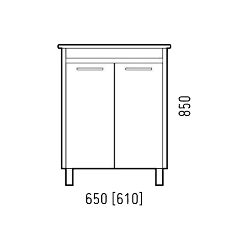 Тумба с раковиной напольная Cetus Лорена 65 антик - схема