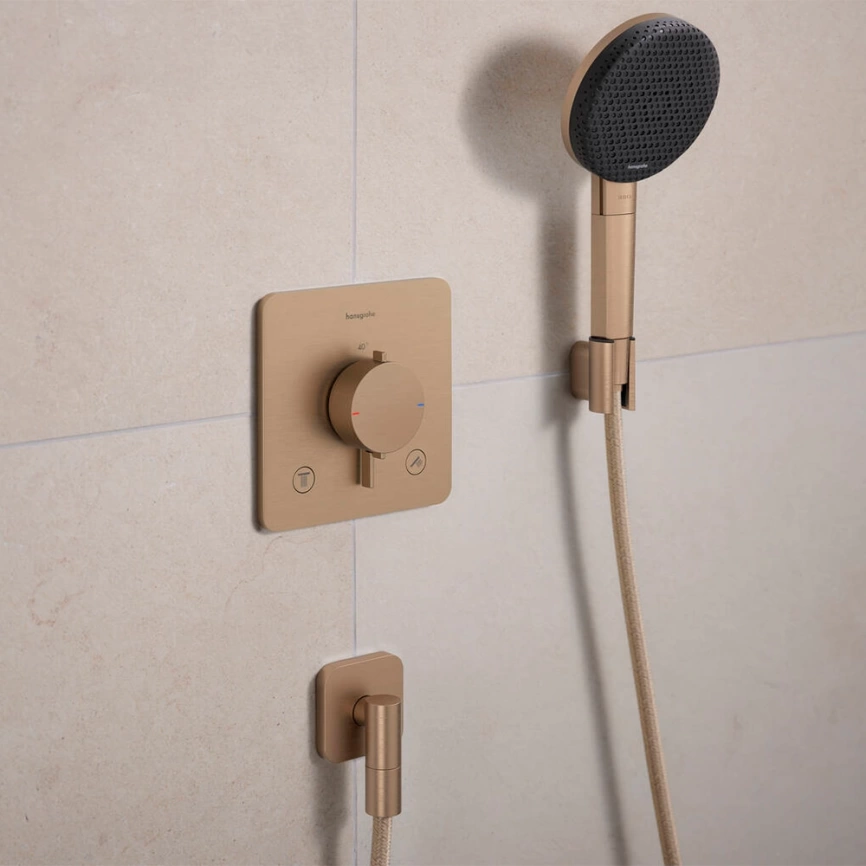 Смеситель для душа Hansgrohe Ecostat Comfort Q 33713140 с термостатом бронза - фото 3