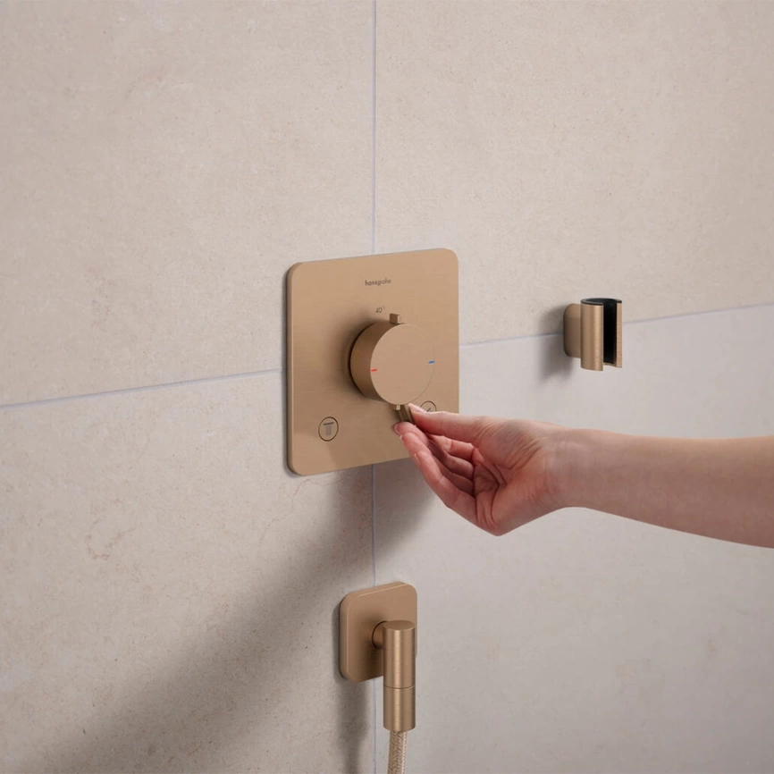 Смеситель для душа Hansgrohe Ecostat Comfort Q 33713140 с термостатом бронза - фото 1