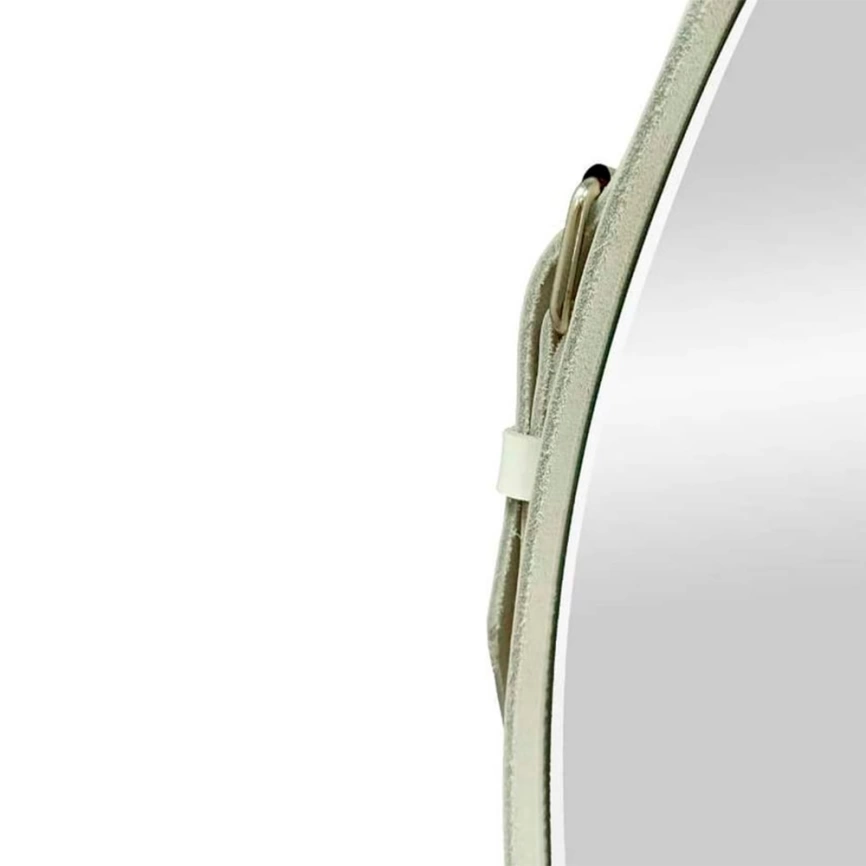 Зеркало навесное Continent Ритц D 650 на ремне из кожи белого цвета - фото 3