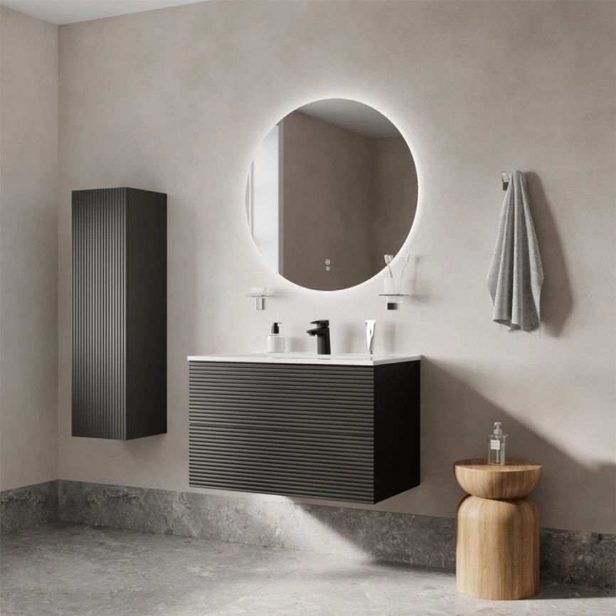 Тумба с раковиной подвесная Iddis Bild 80 BIL80G0i95K серая темная - фото 7