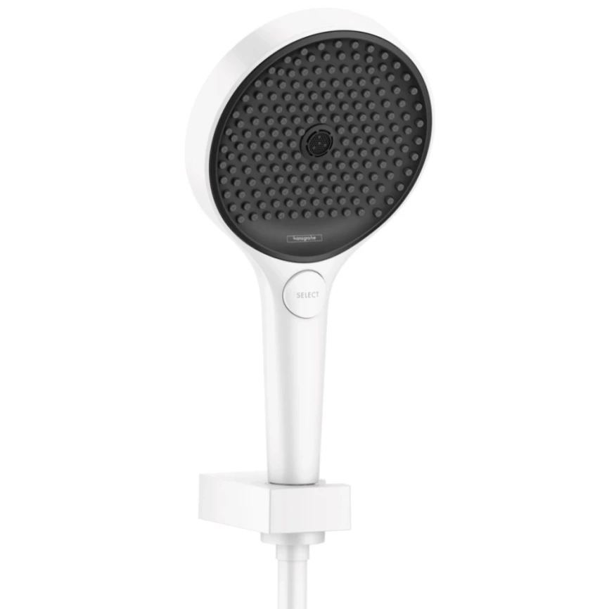 Душевая лейка Hansgrohe Rainfinity 130, 26851700 с держателем, белая