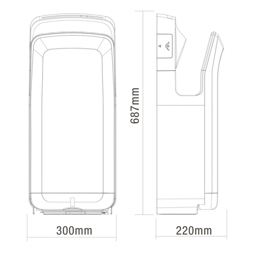 Сушилка для рук Breez Jet BHD-1650AW белая - схема