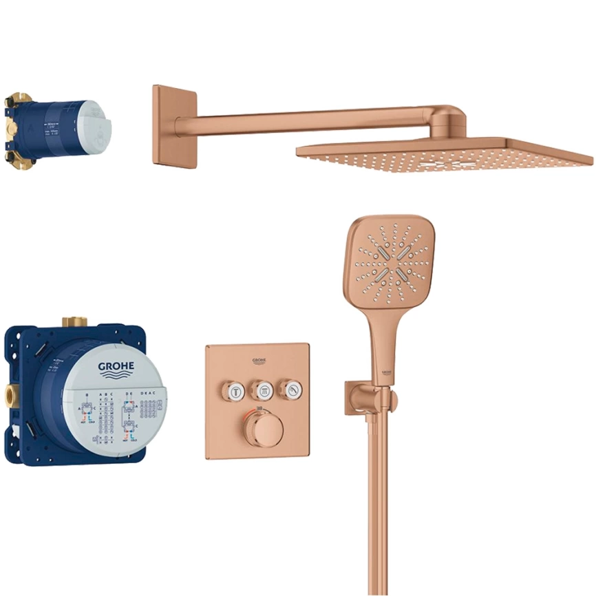 Душевой комплект Grohe Grohtherm SmartControl 34864DL0 бронза с термостатом - фото 1