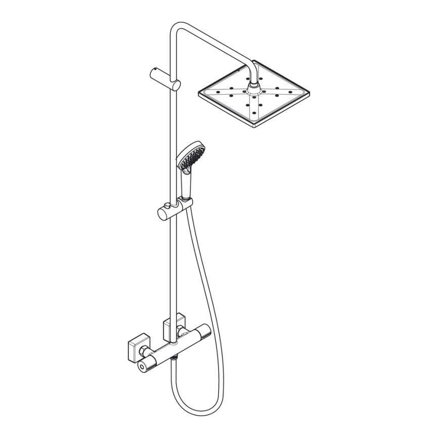 Душевая стойка Hansgrohe Vernis Blend Showerpipe 26427670 с термостатом схема 1