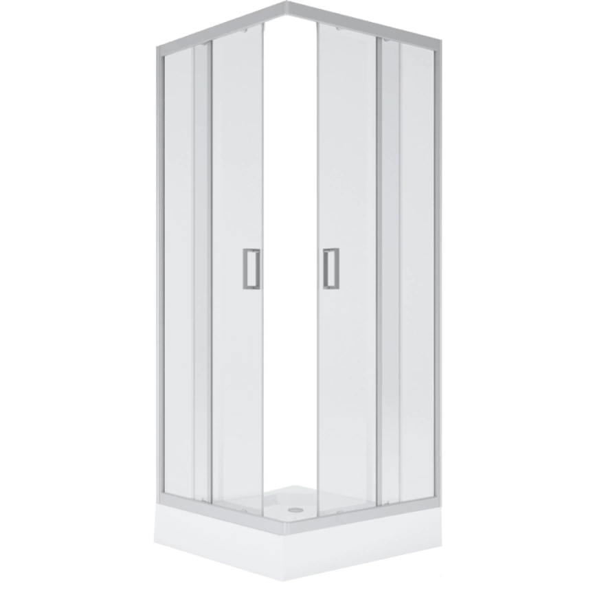 Душевой уголок 90x90 Метакам Universal Gray N квадратный с низким поддоном, прозрачное стекло