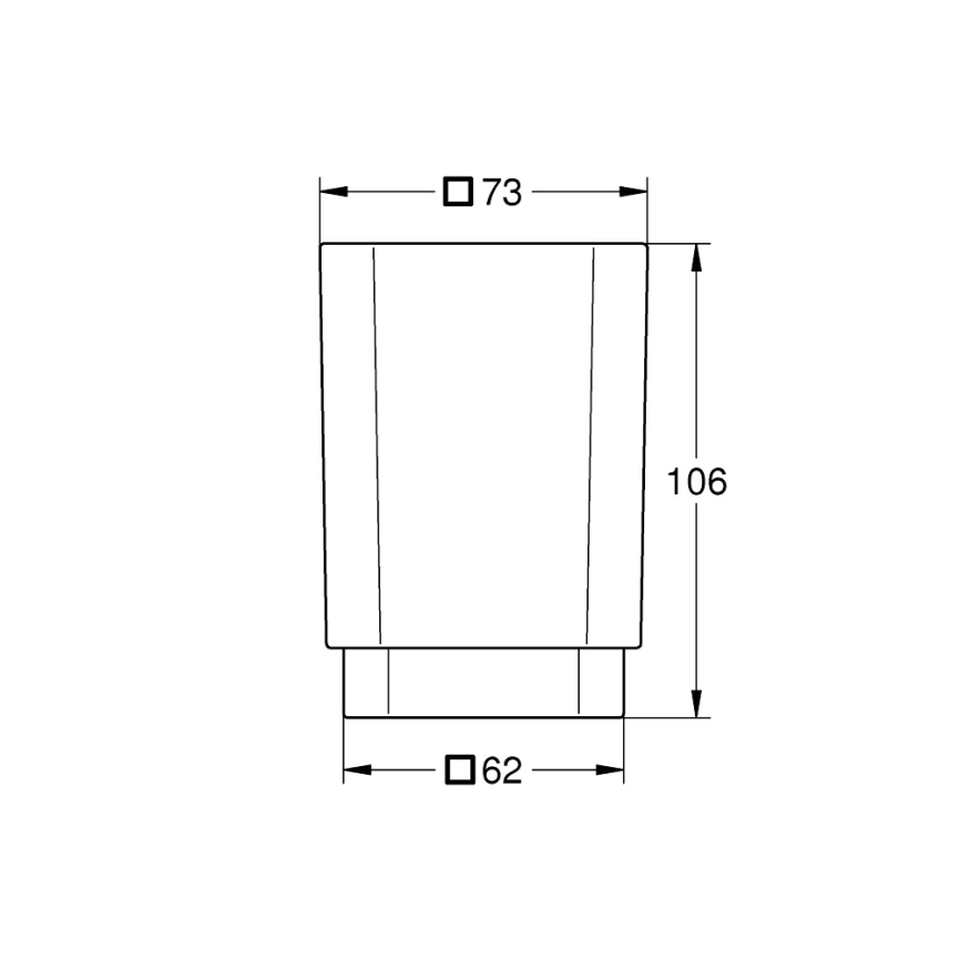 Подстаканник для зубных щеток Grohe Selection Cube 40783000 без держателя - схема