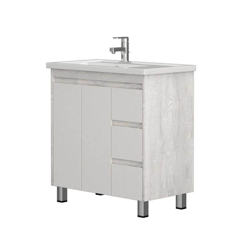 Тумба с раковиной напольная Cetus Остин 80 Z3 пайн, с тремя выдвижными ящиками - фото 1