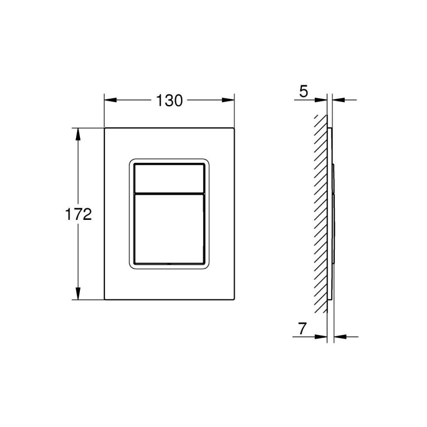 Кнопка смыва для инсталляции Grohe Skate Cosmopolitan S 37535GN0, холодный рассвет - схема