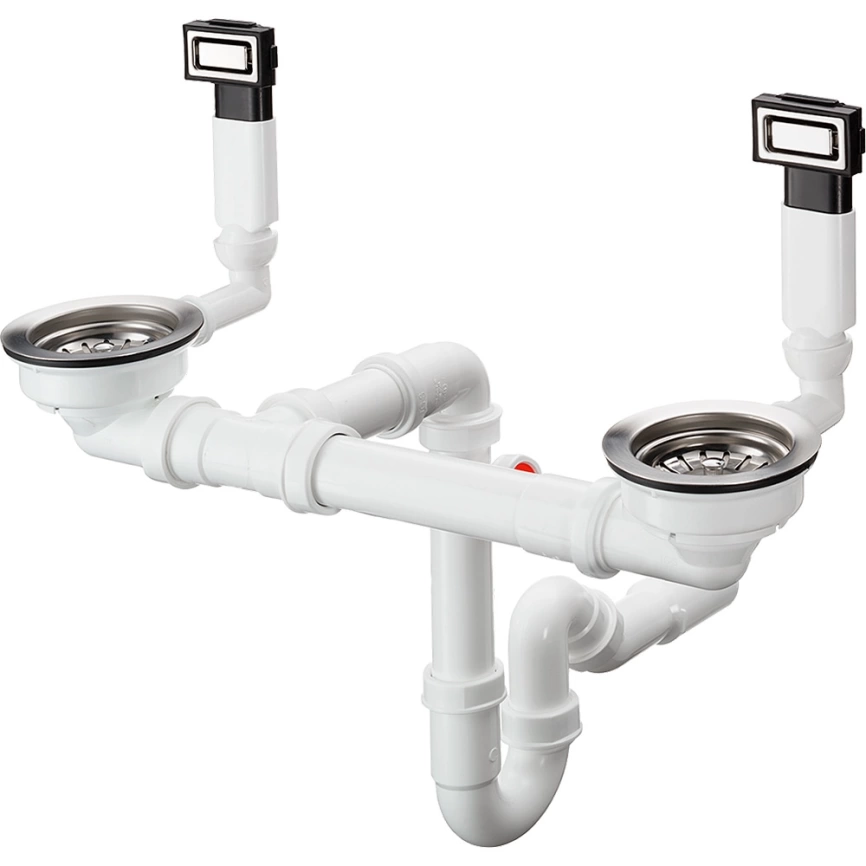 Сифон для кухонной мойки Hansgrohe D15-10 43922800 двойной с переливом и отводом
