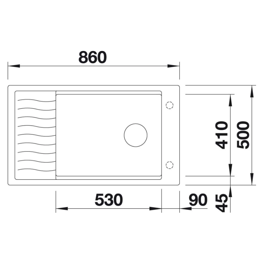 Мойка кухонная Blanco Elon XL 8 S, 525885 черный InFino (решётка) - схема 1