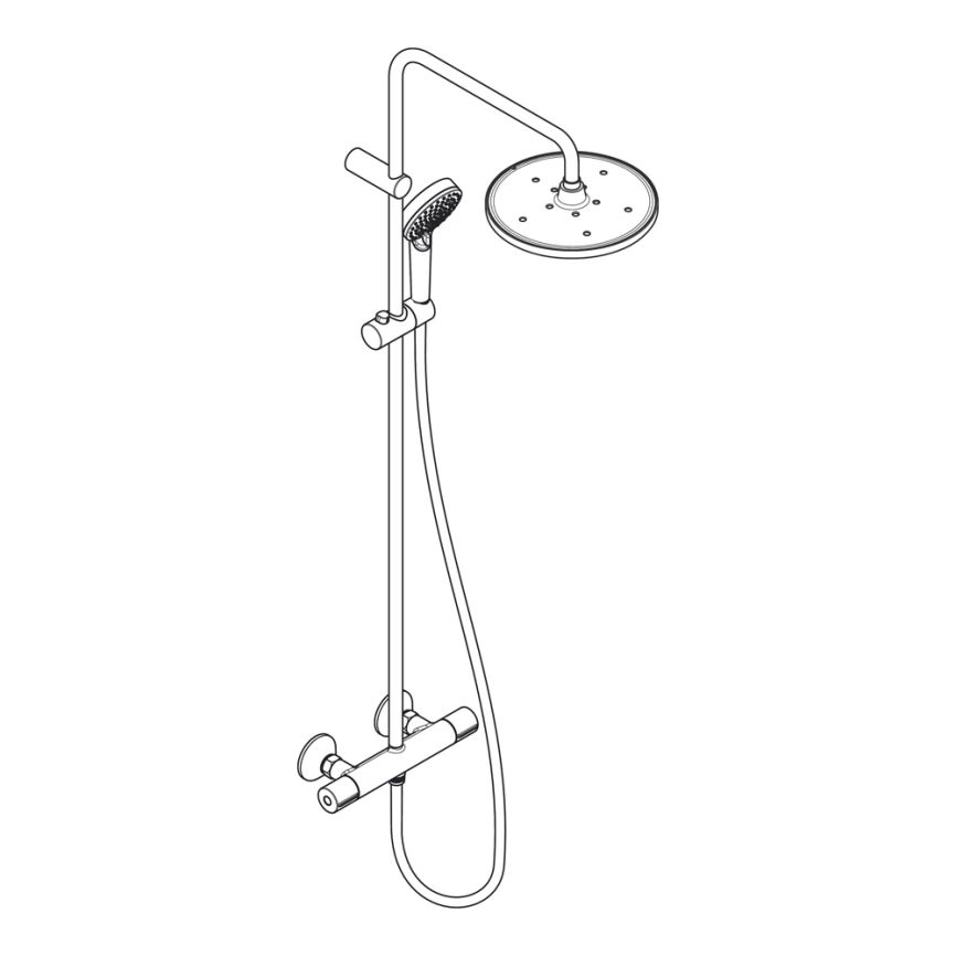 Душевая стойка Hansgrohe Vernis Blend Showerpipe 26426670 с термостатом - схема 1