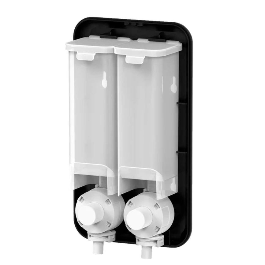 Диспенсер для жидкого мыла и шампуня Breez Elegance S-8186 двойной черный - фото 6