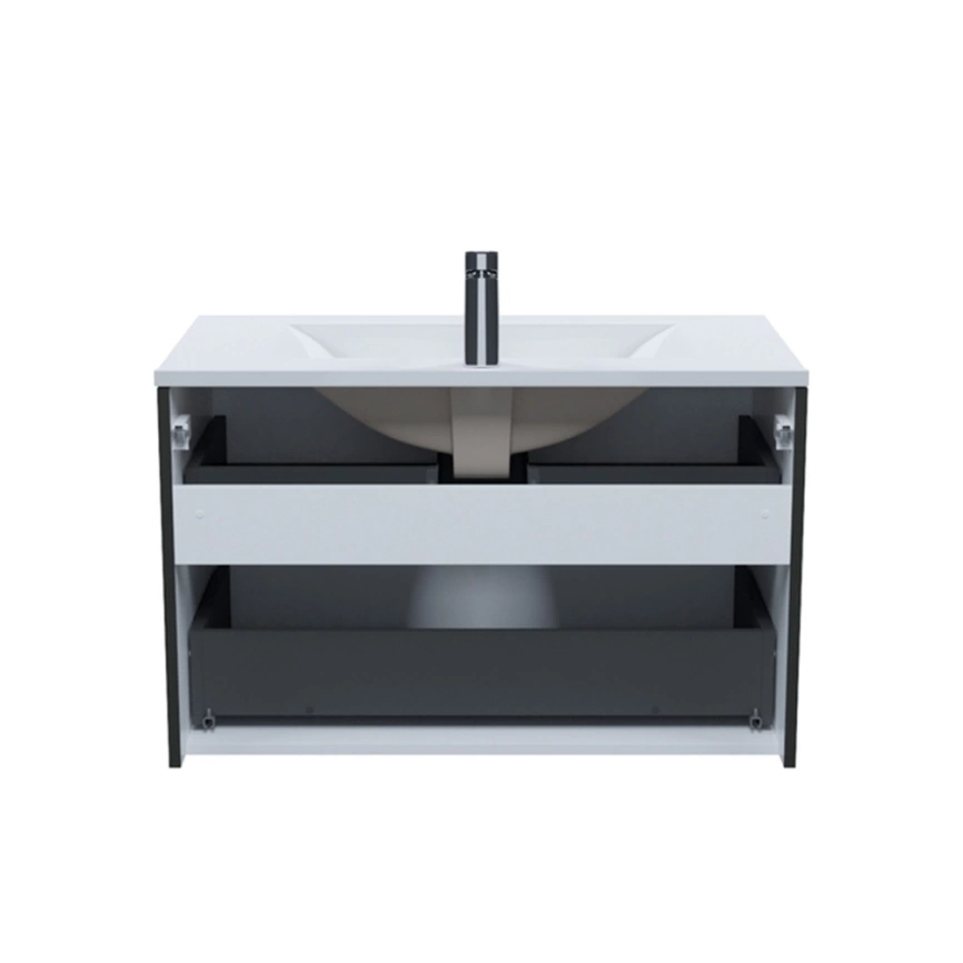 Тумба с раковиной подвесная Iddis Bild 80 BIL80G0i95K серая темная - фото 2