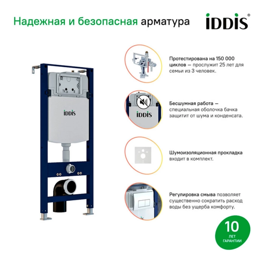 Инсталляция для подвесного унитаза Iddis Profix PRO0000i32, механическая - фото 3