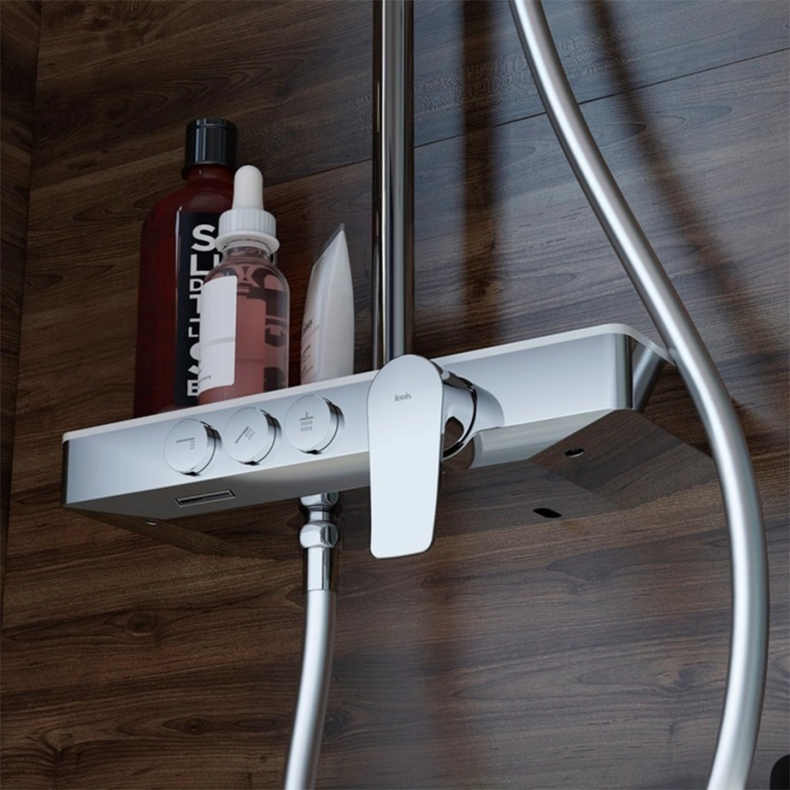 Душевая стойка Iddis Shelfy SHESB3Bi06 хром/белый - фото 2