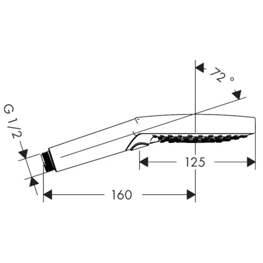 Душевая лейка Hansgrohe Raindance Select S 120, 26014000, хром - схема