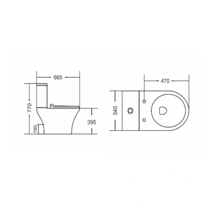 Унитаз компакт Sanmix SM-6217 безободковый с сиденьем - схема