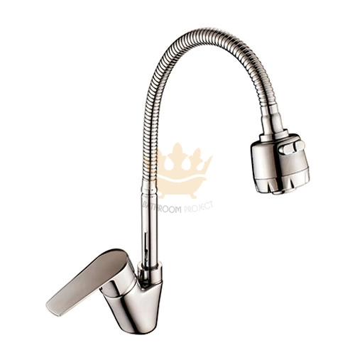 Смеситель для кухни Rossinka S35-26 с гибким изливом хром