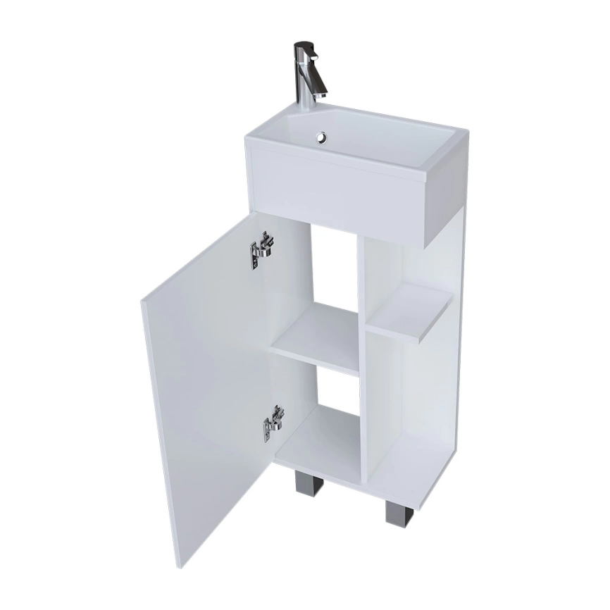 Тумба с раковиной напольная 1Marka Laura 40Н L, белая - фото 1