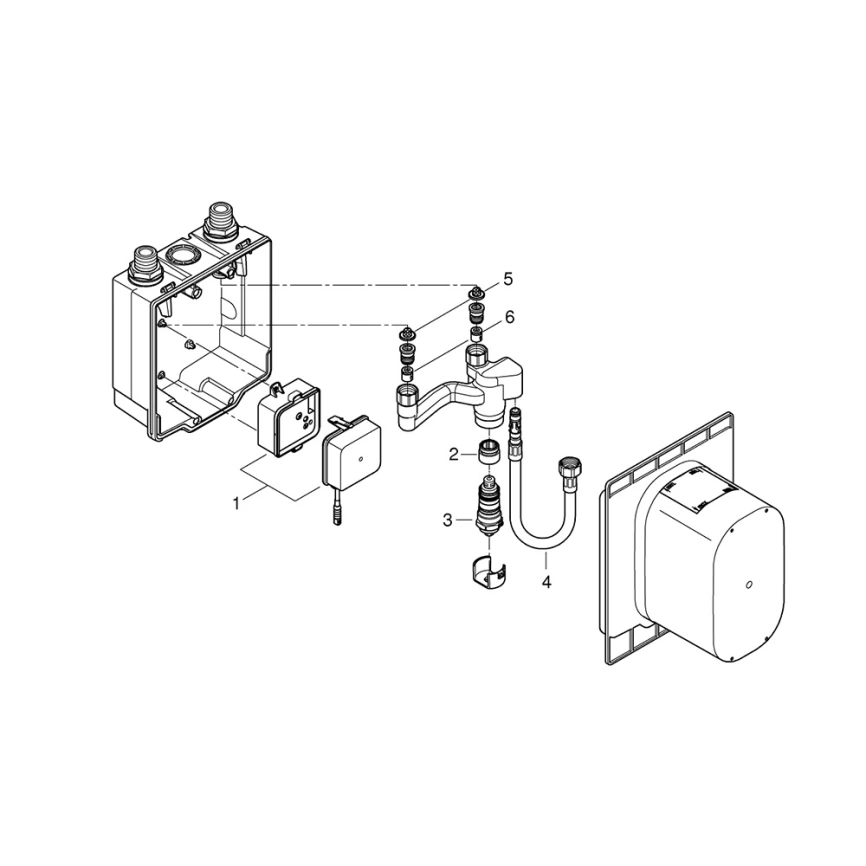 Встраиваемая часть смесителя Grohe Eurosmart Cosmopolitan E 36336001 - схема 1