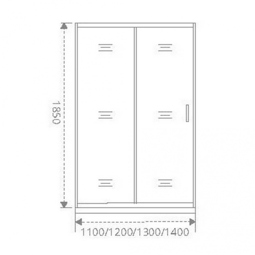 Душевая дверь в нишу Bas Neo WTW-120-C-CH 120x185, хром раздвижная - схема