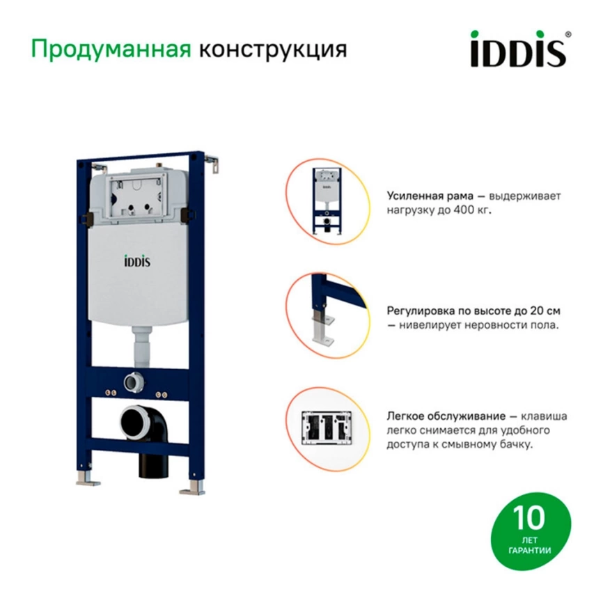 Инсталляция для подвесного унитаза Iddis Profix PRO0000i32, механическая - фото 2