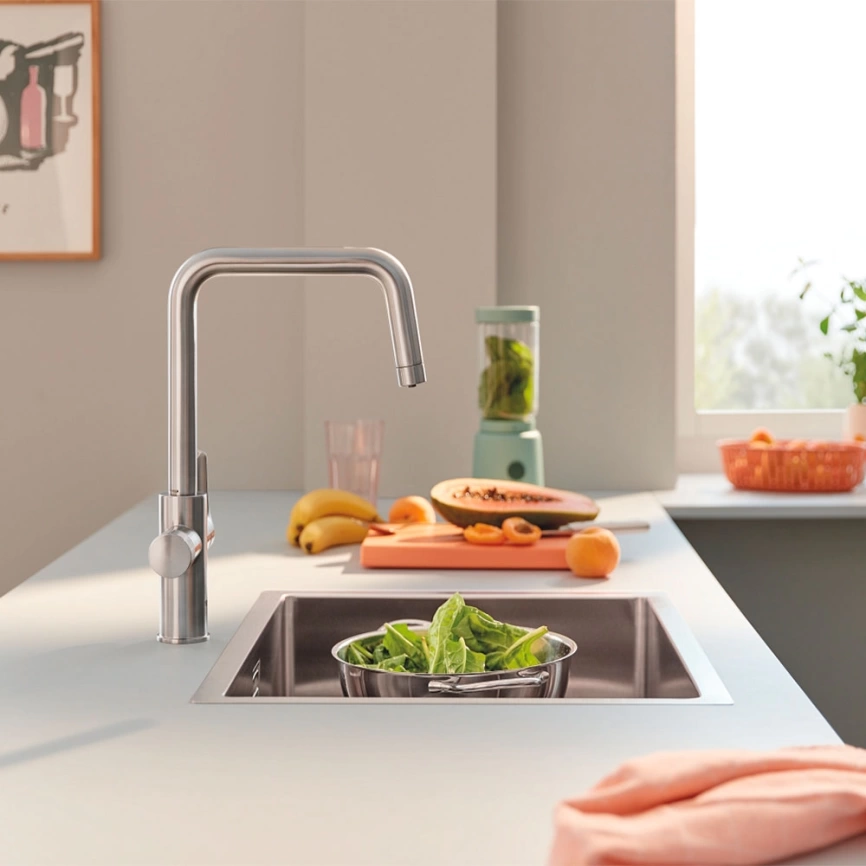 Смеситель для кухни Grohe Eurosmart Blue Pure 30583DC0 с функцией фильтрации, стальной - фото 2