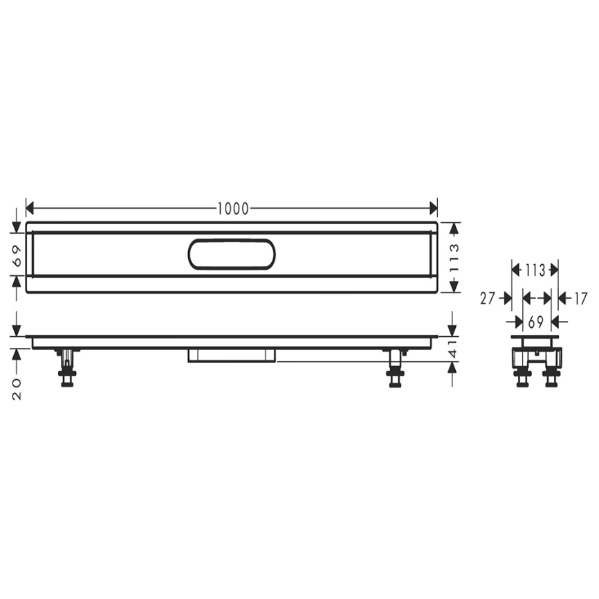 Душевой лоток Hansgrohe RainDrain 56014180 - схема