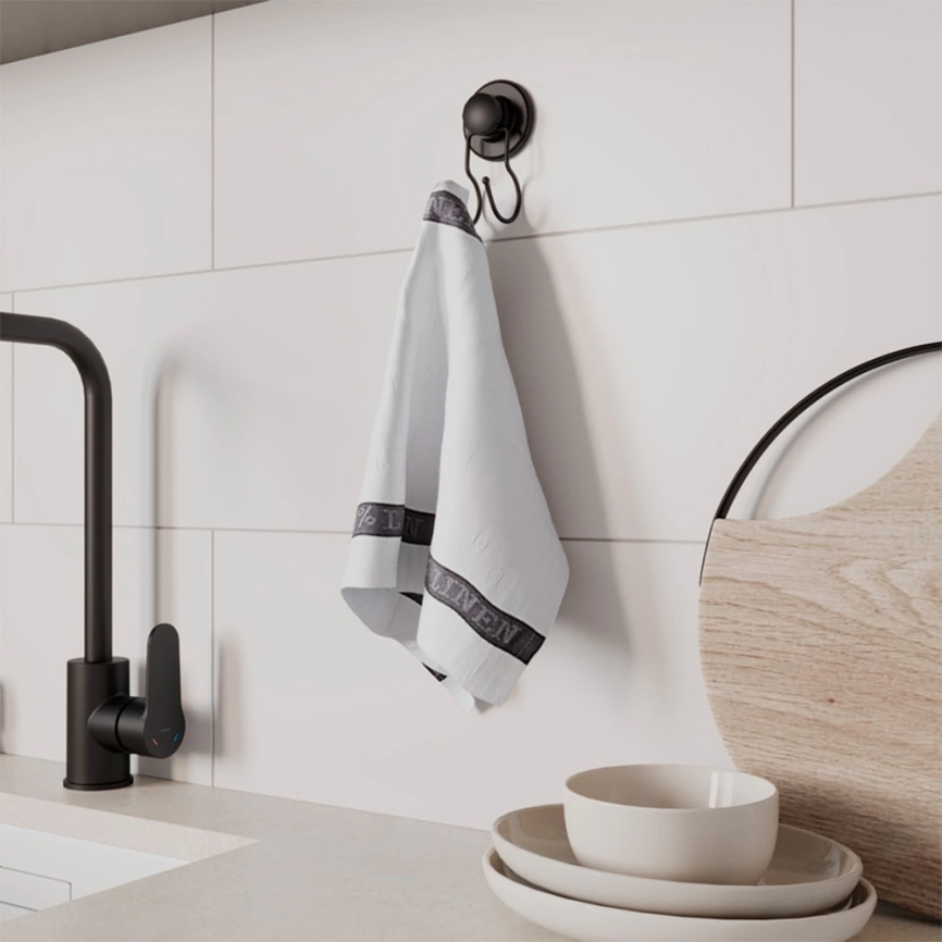 Крючок для ванной двойной Milardo Easy EASBWS0M41 черный - фото 2