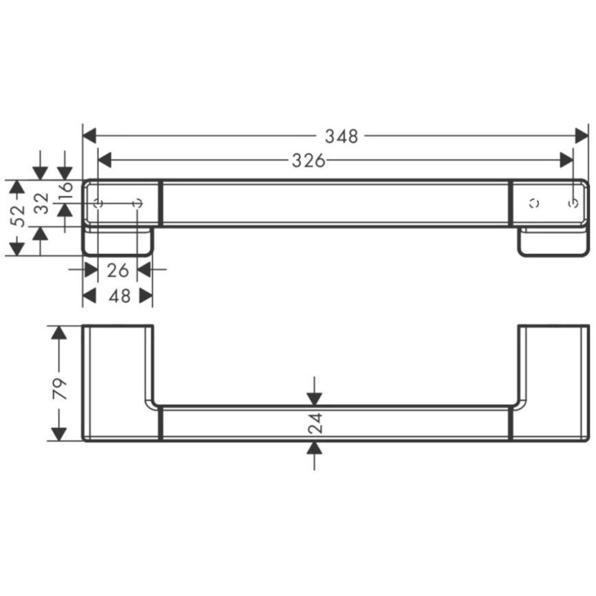 Поручень для ванн Hansgrohe AddStoris 41744670 черный - схема