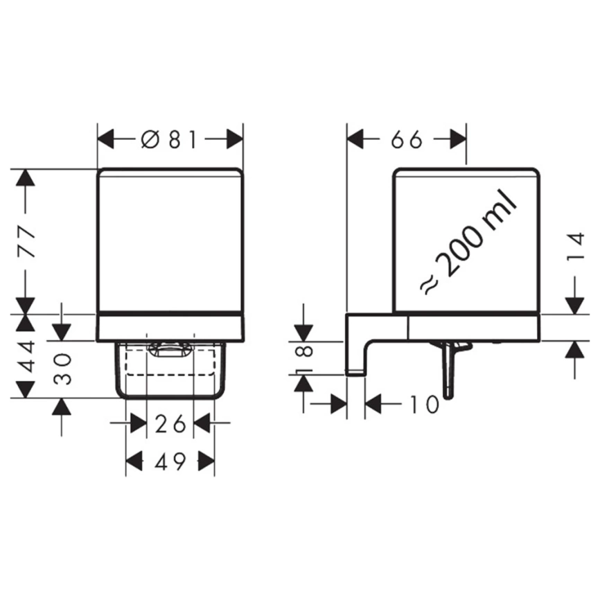 Дозатор для жидкого мыла Hansgrohe AddStoris S 41765000 хром - схема