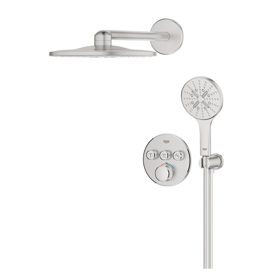 Душевой комплект Grohe Grohtherm SmartControl 34863DC0 сталь с термостатом - фото 3