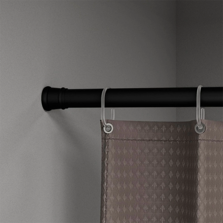 Карниз для штор в ванную Iddis Elegante SRB0120i14 прямой черный - фото 1