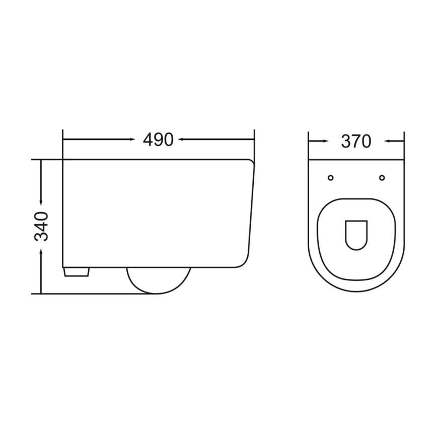 Комплект инсталляции Grohe Rapid SL 38772001 c кнопкой хром и подвесным унитазом Gromix GM-0211 с сиденьем - схема унитаза