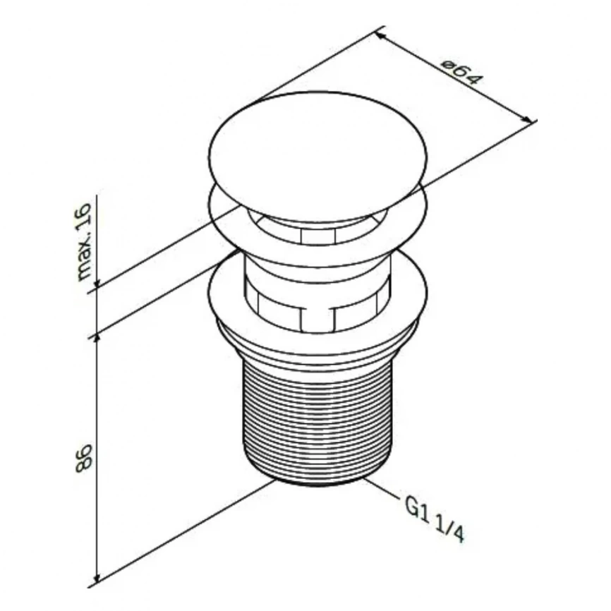 Донный клапан для раковины AM.PM F0700164 - схема