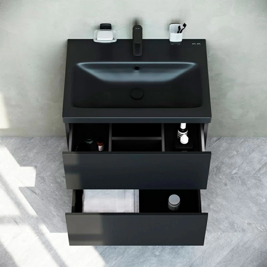 Тумба с раковиной подвесная AM.PM Gem 60, черная - фото 2