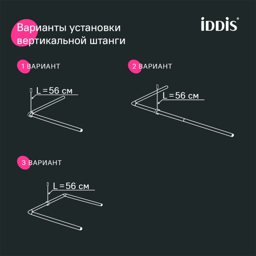 Карниз для штор в ванную Iddis Elegante 060A200i14 угловой черный - фото 6