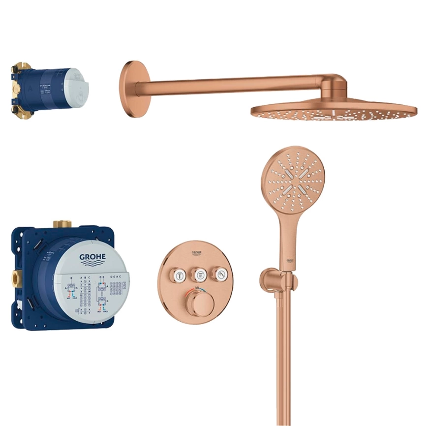 Душевой комплект Grohe Grohtherm SmartControl 34863DL0 бронза с термостатом - фото 1
