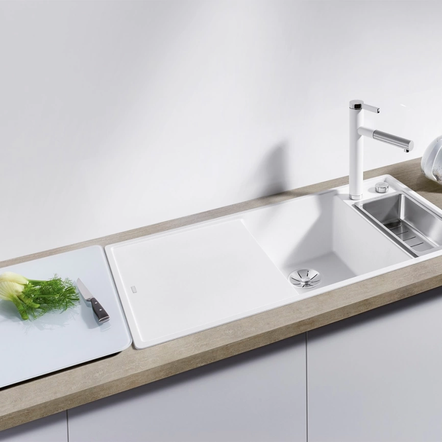 Мойка кухонная Blanco Axia III 6 S 524657 левая белая - фото 2