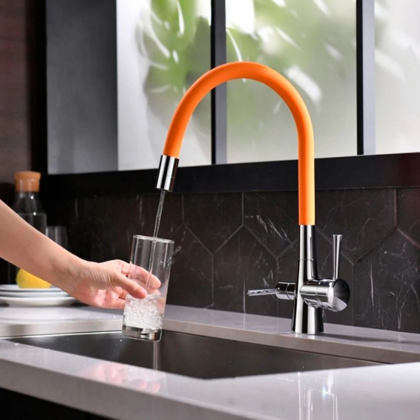 Смеситель для кухни Lemark Comfort LM3075C-Orange c подключением к фильтру питьевой водой - фото 1