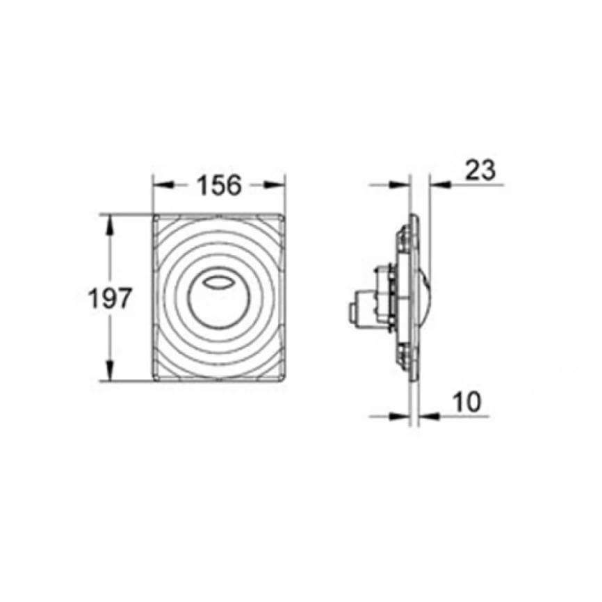 Кнопка смыва для инсталляции Grohe Surf 38861000, хром -  схема