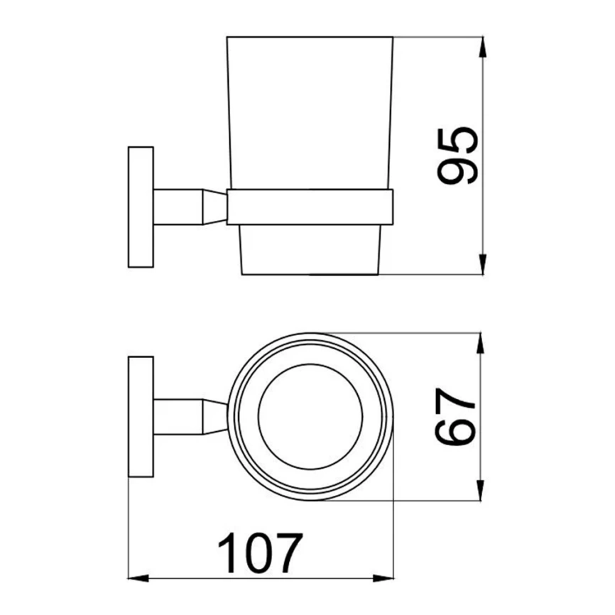 Подстаканник для зубных щёток Allen Brau Priority 6.31002-GB золото/белый - схема
