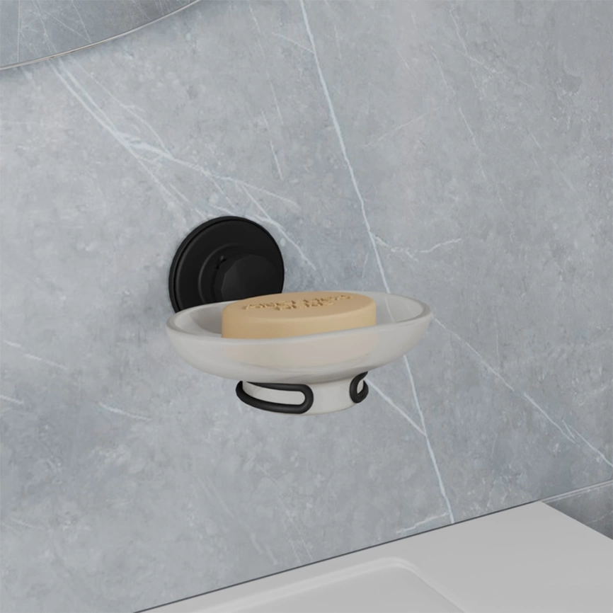 Мыльница в ванную Milardo Easy EASBWSGM42 чёрная - фото 1