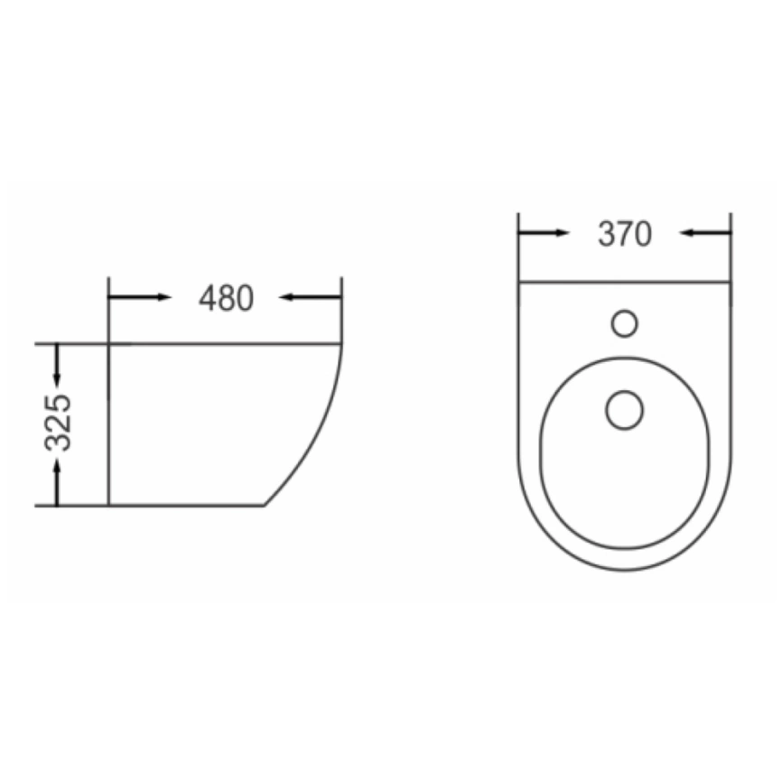 Биде подвесное Sanmix SM-0503, белое - схема