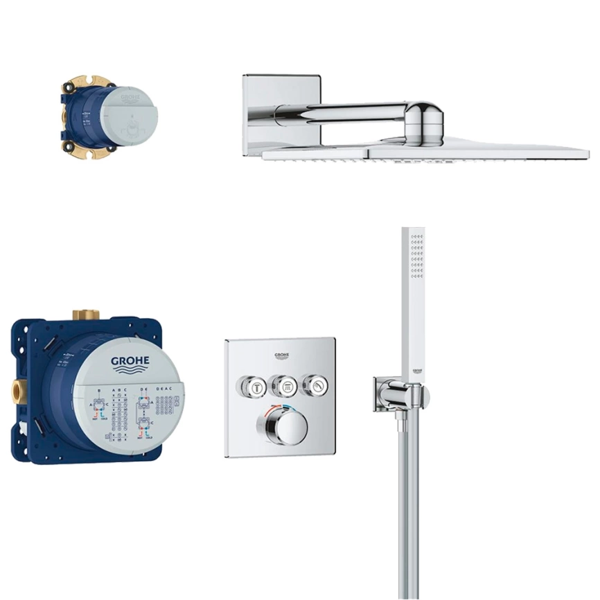 Душевой комплект Grohe Grohtherm SmartControl 34873000 хром с термостатом - фото 2
