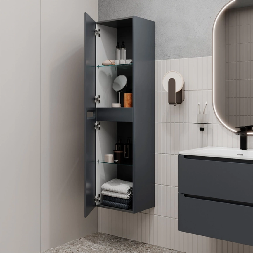 Шкаф-пенал подвесной Iddis Edifice 40 EDI40D0i97, серый темный - фото 5
