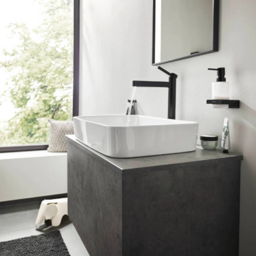 Смеситель для раковины Hansgrohe Finoris 76070670, черный - фото 1